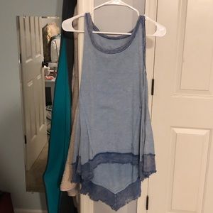 Denim Wash High Low Tank